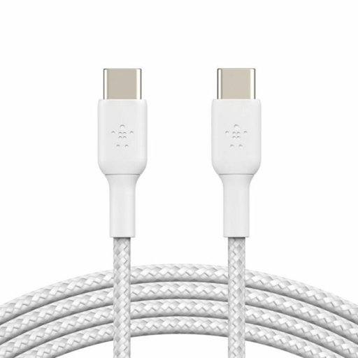 [CAB004bt1MWH] Cable de Carga Trenzado Belkin Boost Charge USB-C 60W 1m Color Blanco