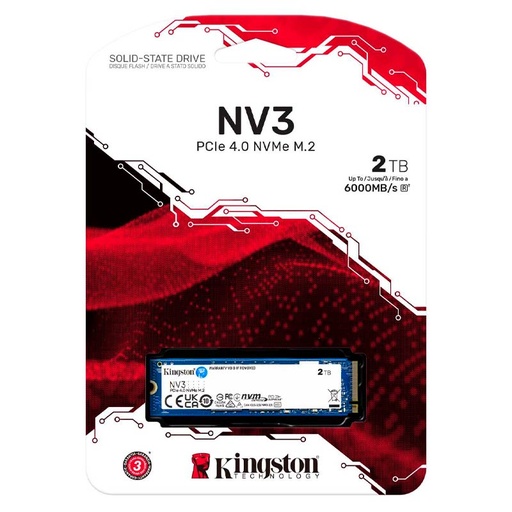 [SNV3S/2000G] Unidad SSD M.2 2280 2TB Kingston NV3 PCIe NVMe 6000Mbps