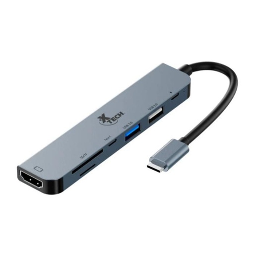 [XTC-571] Hub Xtech XTC-571 Adaptador HDMI, USB-A, USB-C, MicroSD y SD