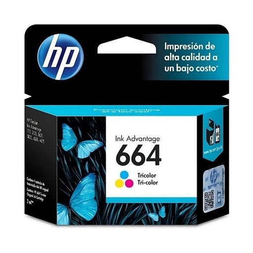 [F6V28AL] Cartucho HP 664 Tricolor 100 Paginas