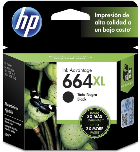 [F6V31AL] Cartucho de Tinta H.P. 664XL F6V31AL Original Color Negro
