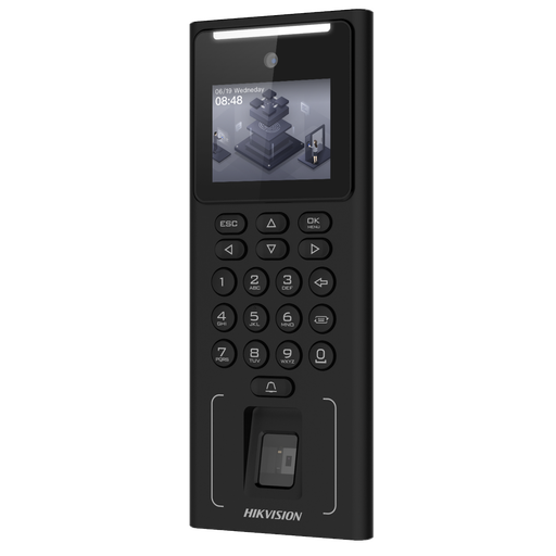 [DS-K1T321MFWX] Biométrico HikVision Facial 500 Rostros, 3000 Tarjetas y 3000 Huellas, Wi-Fi