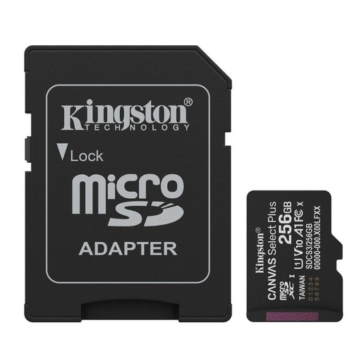 [SDCS3/256GB] Tarjeta MicroSD Kingston Canvas Select Plus 256GB Clase 10 100 MB/s